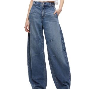 Alice + Olivia Parker Wide-Leg Blue Jeans